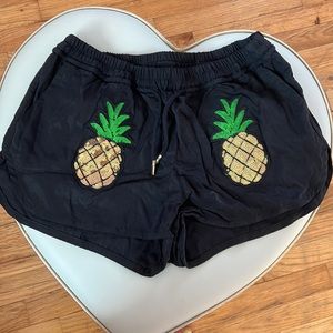 Sequin pineapple shorts